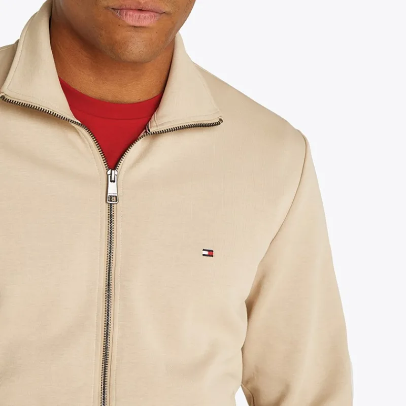 New Tommy Hilfiger Herre Essential Intechno Sweatshirt med lynlås Sandeltræ
