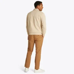 New Tommy Hilfiger Herre Essential Intechno Sweatshirt med lynlås Sandeltræ