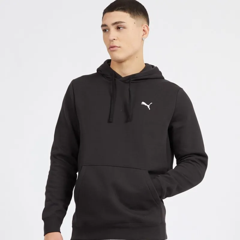New Puma Herre Essentials Lille Logo Hoodie Sort