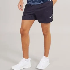 New Puma Herre Essentials Lille Logo 5 Tommer Vævede Shorts Ny Marineblå Marineblå