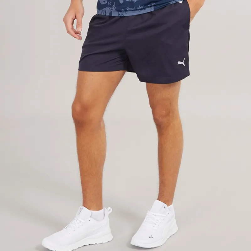 New Puma Herre Essentials Lille Logo 5 Tommer Vævede Shorts Ny Marineblå Marineblå