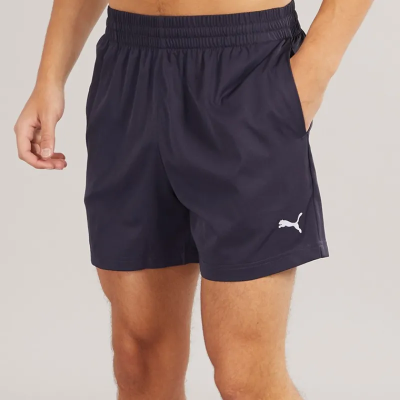 New Puma Herre Essentials Lille Logo 5 Tommer Vævede Shorts Ny Marineblå Marineblå