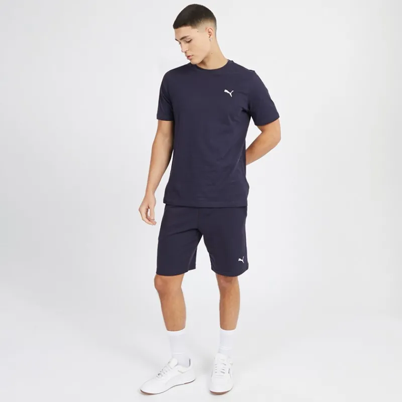Clearance Puma Herre Essentials Lille Logo Fleece Shorts Ny Blå Marine Marineblå