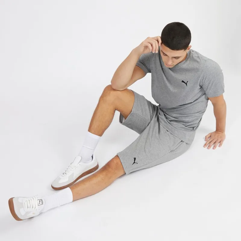 Online Puma Herre Essentials Lille Logo Fleece Shorts Mellem Grå Melering Grå