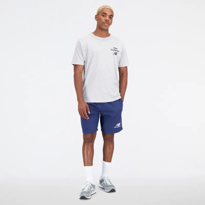 Online New Balance Herre Essentials Nytænkt Logo T-Shirt Atletisk Grå