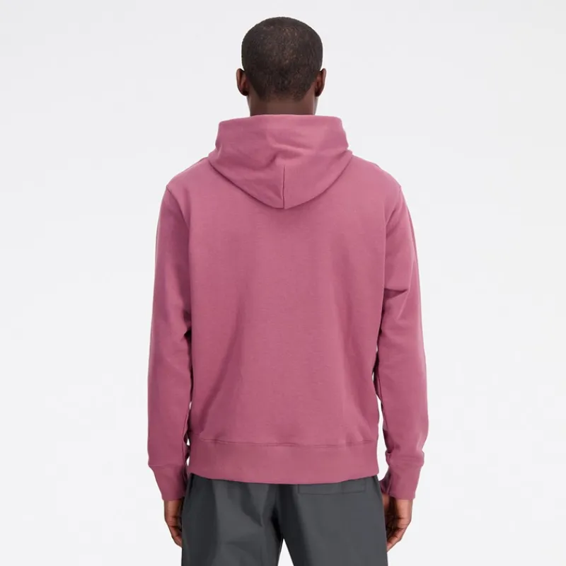 Online New Balance Herre Essentials Varsity Fleece Hættetrøje Vasket Burgundy Bordeaux