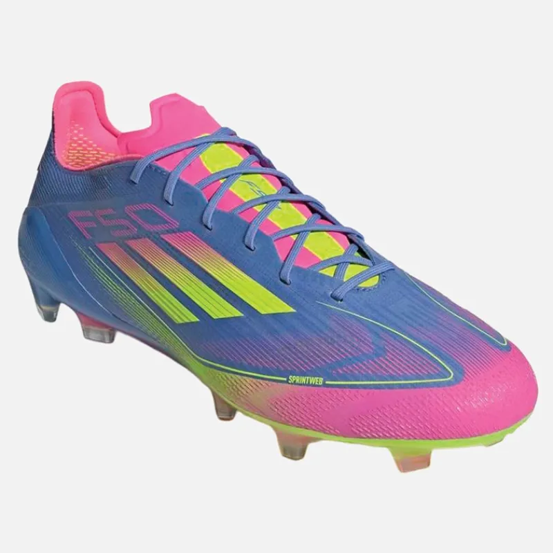 Outlet adidas Herre F50 Elite Celestial Victory Pack FG Fast Underlag Fodboldstøvler Blue Fusion/Lucid Lemon/Lucid Pink