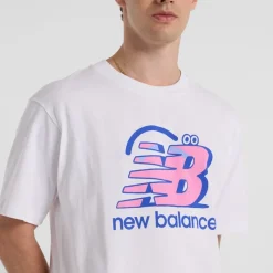 Best New Balance Herre Face Oka Smile T-Shirt Hvid