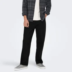 Clearance ONLY & SONS Herre Fade Løse Jeans Black Denim Sort
