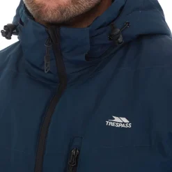 Hot Trespass Herre Farsley Vandtæt Foret Jakke Navy Marineblå