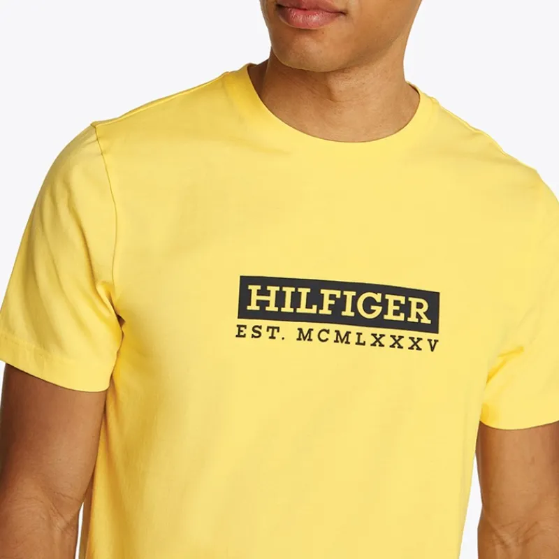 Hot Tommy Hilfiger Herre Farve Til Farve T-Shirt Citronella
