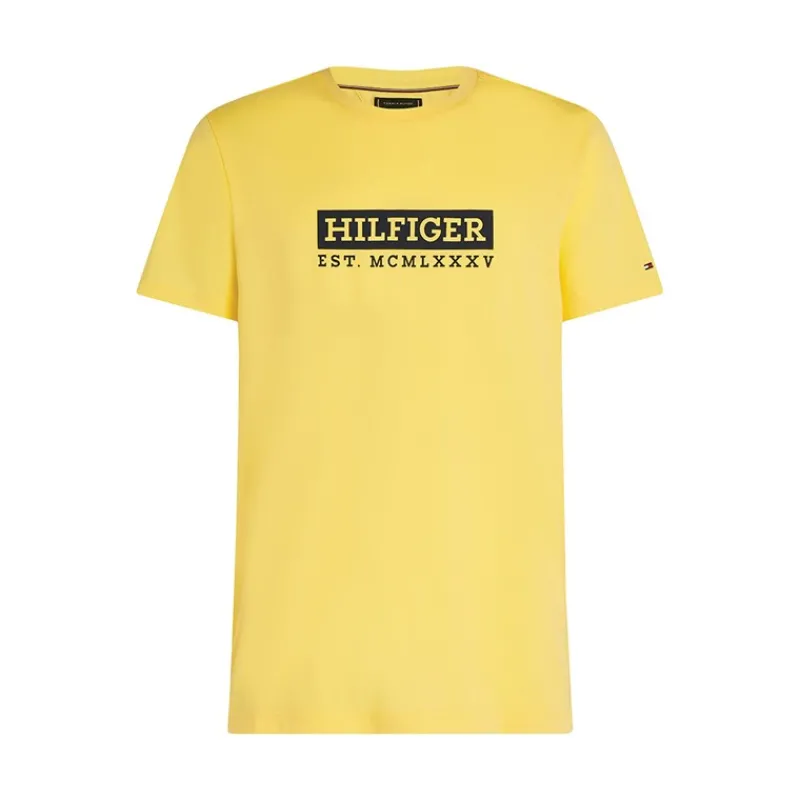 Hot Tommy Hilfiger Herre Farve Til Farve T-Shirt Citronella