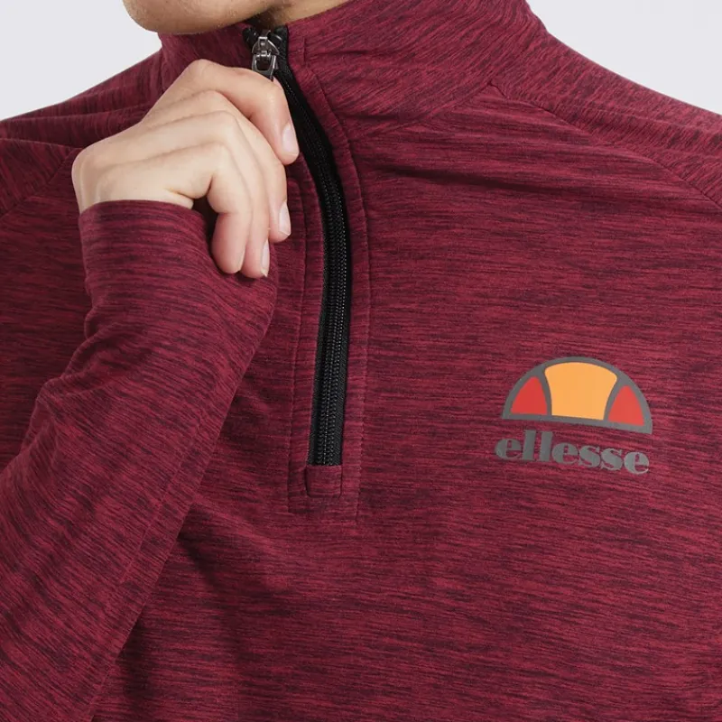 Clearance Ellesse Herre Fasano T-shirts med lange ærmer Bordeaux