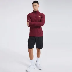 Clearance Ellesse Herre Fasano T-shirts med lange ærmer Bordeaux