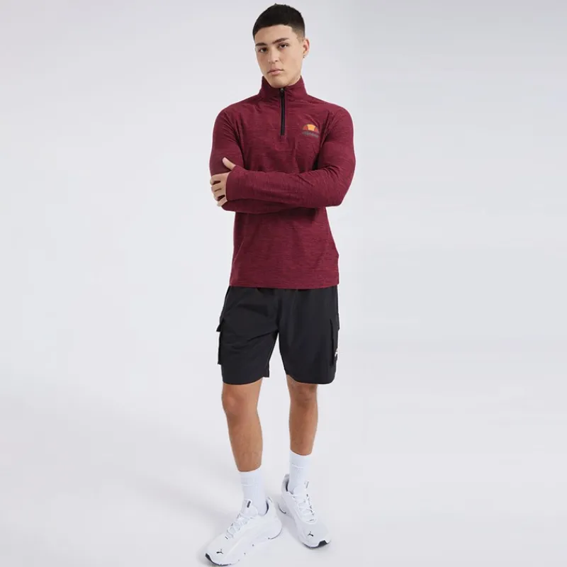 Clearance Ellesse Herre Fasano T-shirts med lange ærmer Bordeaux