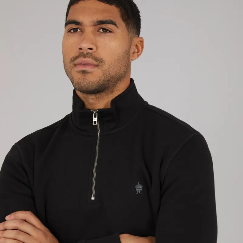 Best French Connection Herre FC 1 / 2 Zip Træningsdragt Sort