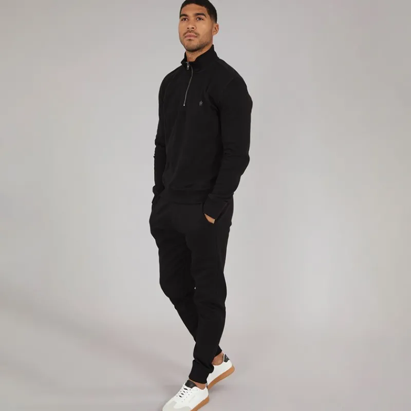 Best French Connection Herre FC 1 / 2 Zip Træningsdragt Sort