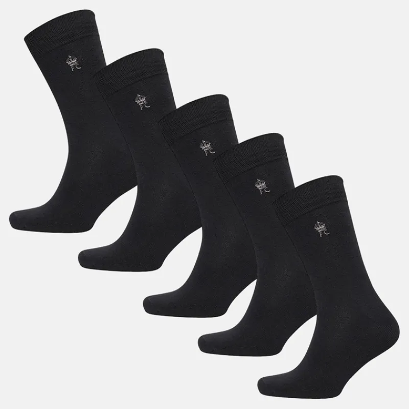 Discount French Connection Herre FC Fem Pak Sokker FC1 Sort