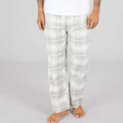 Discount French Connection Herre FC flannel bukser Scot Light Grey Melange/​Off White