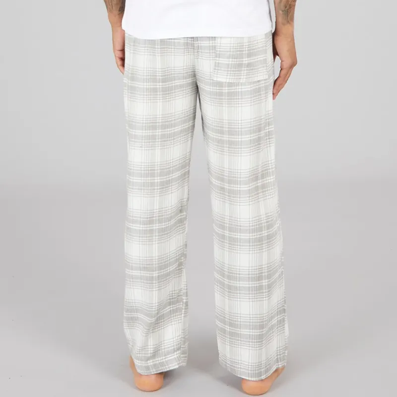 Discount French Connection Herre FC flannel bukser Scot Light Grey Melange/Off White
