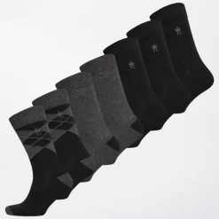 Hot French Connection Herre FC Seven Pack Argyle Sokker FC10 Sort/​Back/​Sort/​Charcal Melange/​Charcoal Melange/​Charcoal Melange/​Charcoal Melange