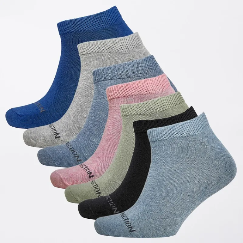 Clearance French Connection Herre FC Seven Pack Træningssokker Multi 52 Sort/Lyseblå Melange/Salvie/Pink Melange/Lysegrå Melange/Lyseblå Melange/Lys Blå Flerfarvet
