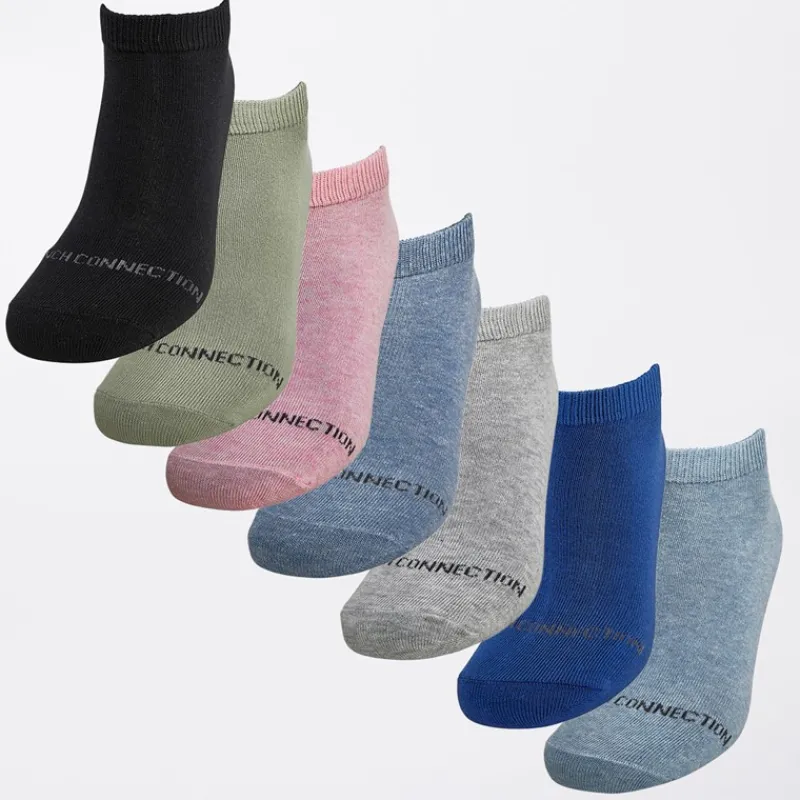 Clearance French Connection Herre FC Seven Pack Træningssokker Multi 52 Sort/Lyseblå Melange/Salvie/Pink Melange/Lysegrå Melange/Lyseblå Melange/Lys Blå Flerfarvet