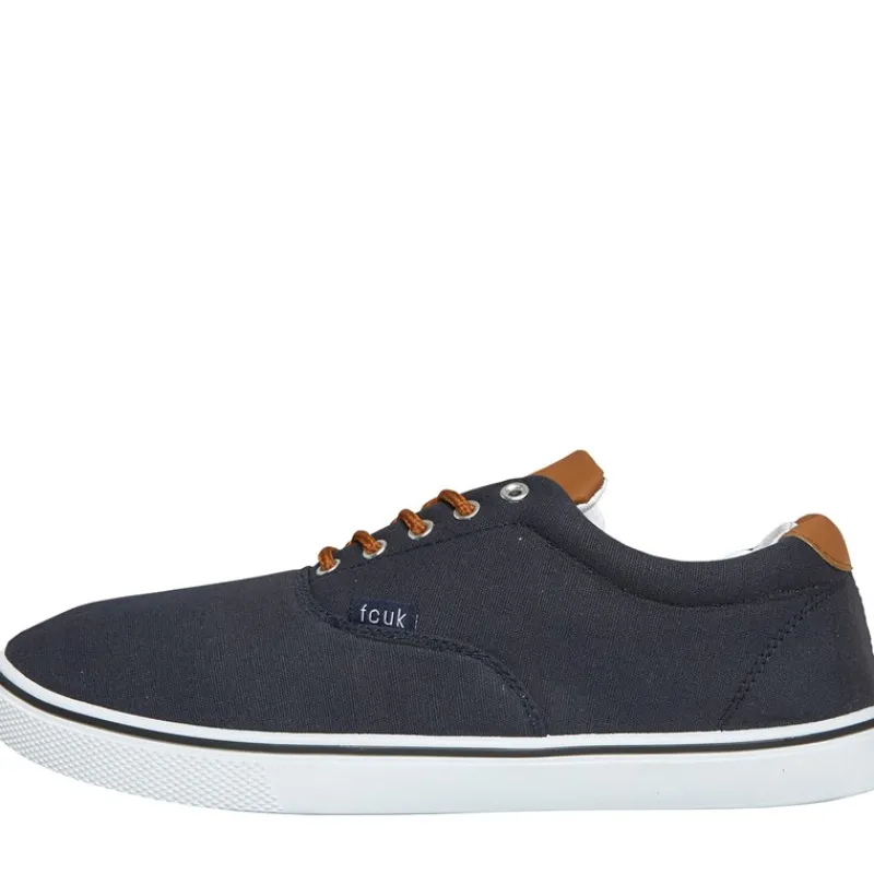New French Connection Herre FCUK Dæk Canvas Pumps Blå Marineblå