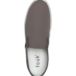 Online French Connection Herre FCUK Dæk Slip On Canvas Pumper Grå Grå