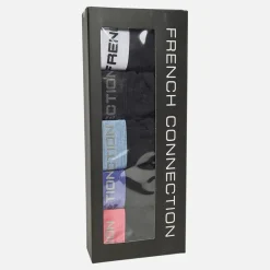 Clearance French Connection Herre Fem Pak FC Underbukser FC4 Sort