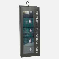 New French Connection Herre Fem Pak Vævede Boksershorts Multi 3 Grøn