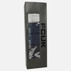 Discount French Connection Herre Fem Pakke FCUK Lang Boxer Underbukser FCUK 80 Sort /​ Marine /​ Lys Grå Melange /​ Sort /​ Marine