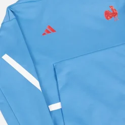 Clearance adidas Herre FFR Frankrig Rugby Z.N.E. Rejse Hættetrøje Focus Blue