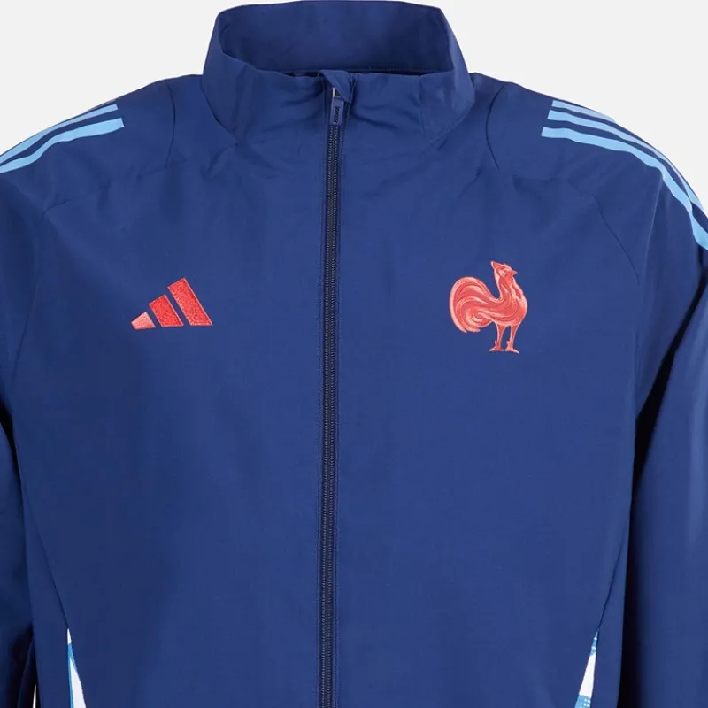 Online adidas Herre FFR Frankrig Rugby Præsentationsjakke Dark Blue