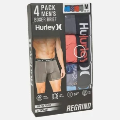 Discount Hurley Herre Fire Pakke Regrind Boxer Briefs Blå /​ Rød Flerfarvet
