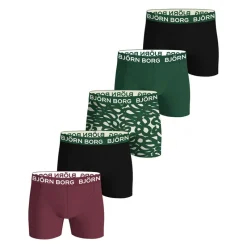 Clearance BJORN BORG Herre Five Pack Bomuld Stretch Boxers Multipack 6 Flerfarvet
