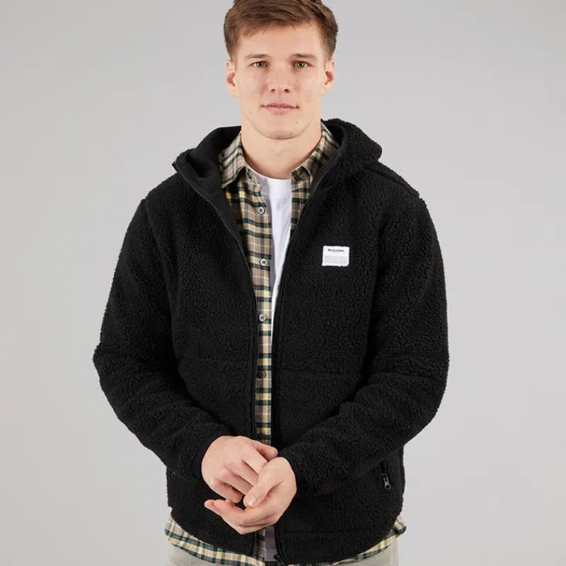 New Resteröds Herre Fleece Hættejakke Sort