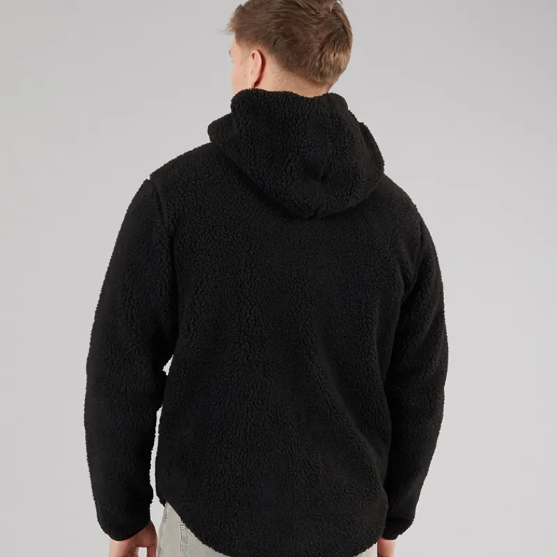 New Resteröds Herre Fleece Hættejakke Sort