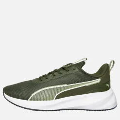 Clearance Puma Herre Flyer Lite 3 Neutral Løbesko Mørk Oliven / Hvid / Fizzy Lys Grøn
