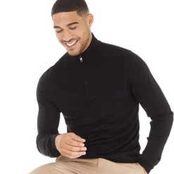 Sale French Connection Herre French Connection Cash 1/4 Zip Trøjer Sort