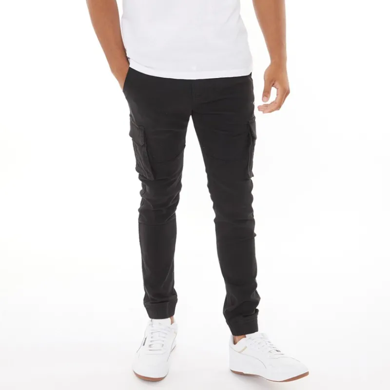 Discount Crosshatch Herre Frenton Cargo Bukser Sort