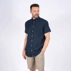 Clearance Pre end Herre Frey Kortærmet Skjorte Marineblå Marineblå