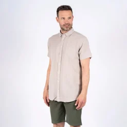 Outlet Pre end Herre Frey Kortærmet Skjorte Ultra Let Sand beige