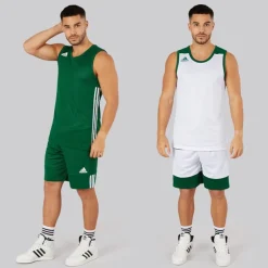 Outlet adidas Herre 3G Speed Vendbar Basketball Trøje Dark Green/​Hvid Grøn
