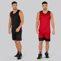 Online adidas Herre 3G Speed Vendbar Basketball Trøje Sort/Power Red Flerfarvet