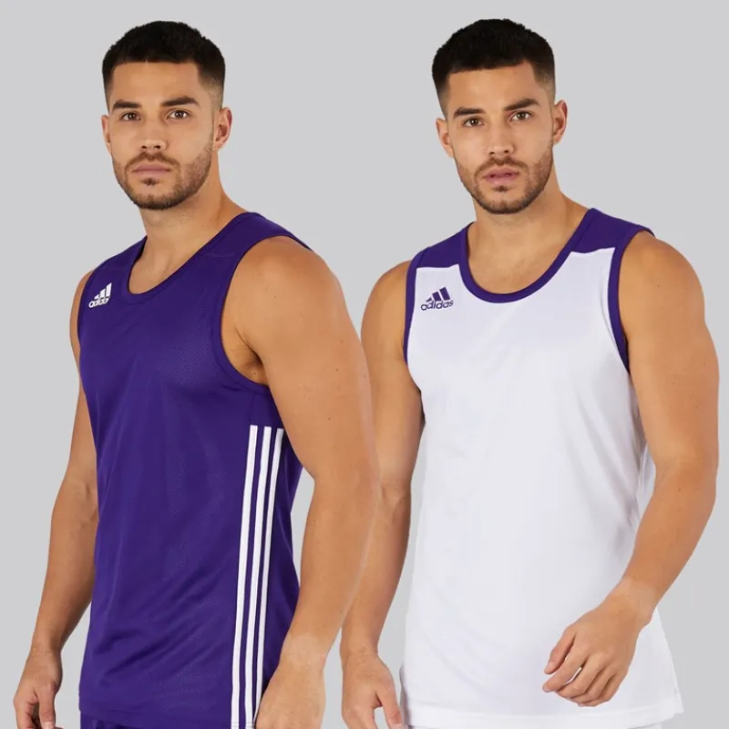 Hot adidas Herre 3G Speed Vendbar Basketball Trøje Collegiate Purple/Hvid lilla