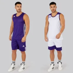 Hot adidas Herre 3G Speed Vendbar Basketball Trøje Collegiate Purple/Hvid lilla