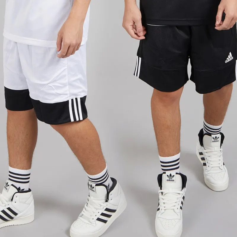 Discount adidas Herre 3G Speed Vendbare Basketball Shorts /Hvid Sort