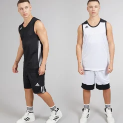 Discount adidas Herre 3G Speed Vendbare Basketball Shorts /Hvid Sort