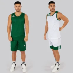 Discount adidas Herre 3G Speed Vendbare Basketball Shorts Dark Green/Hvid Grøn